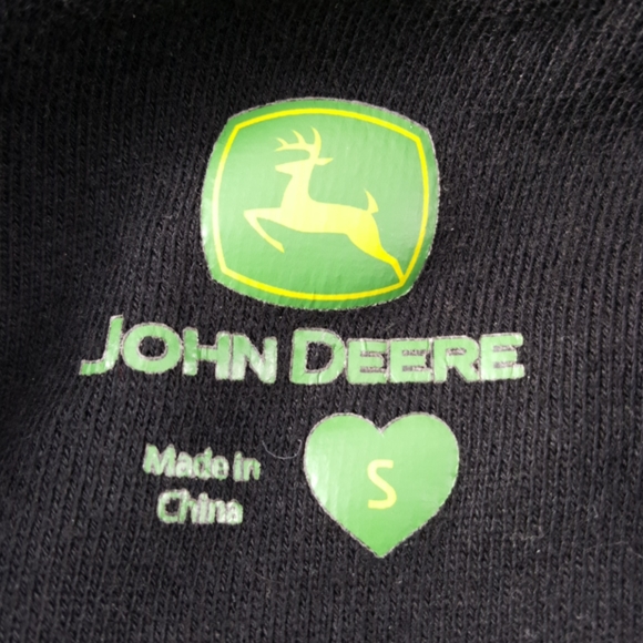 JOHN DEERE XXL-LOVE Black w/Pink Plaid Hoodie Sweatshirt (S) - Picture 8 of 12